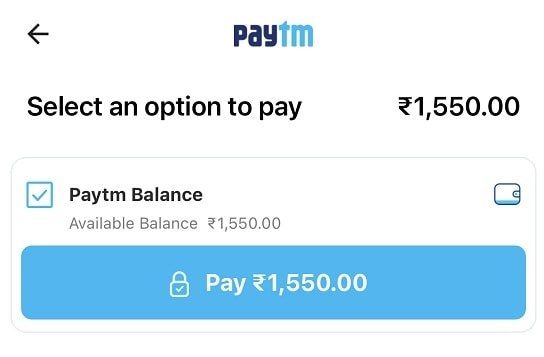 Pay Credit Bill with Paytm