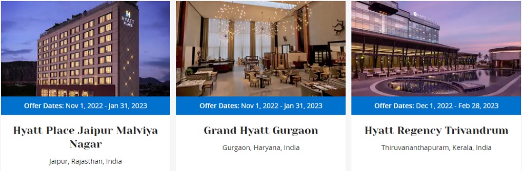 Hyatt New Hotel Bonus - India